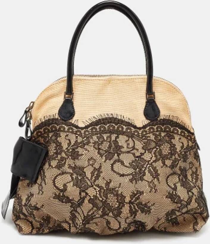 Valentino Vintage Pre-owned Canvas handbags Beige Dames
