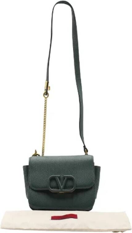 Valentino Vintage Pre-owned Leather shoulder-bags Groen Dames