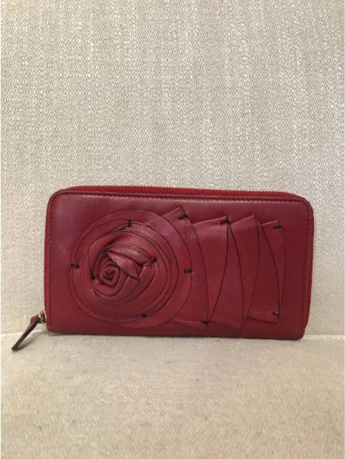 Valentino Vintage Pre-owned Leather wallets Rood Dames