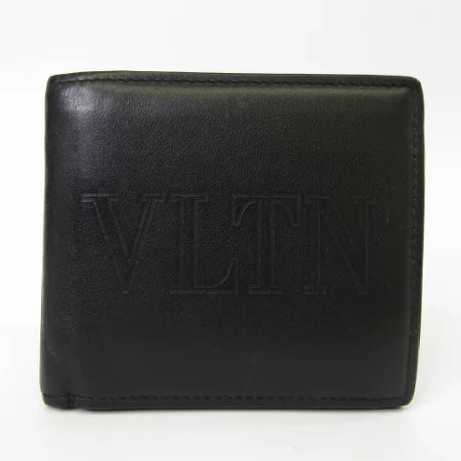 Valentino Vintage Pre-owned Leather wallets Zwart Heren