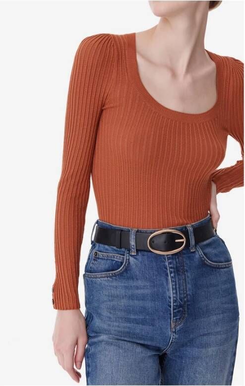 Vanessa Bruno Katoenmix Ballet Hals Truien Bruin Dames