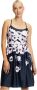 Vera Mont Bloemenprint Cocktailjurk Blue Dames - Thumbnail 2