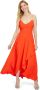 Vera Mont Elegante Maxi Jurk met Ruches Orange Dames - Thumbnail 2