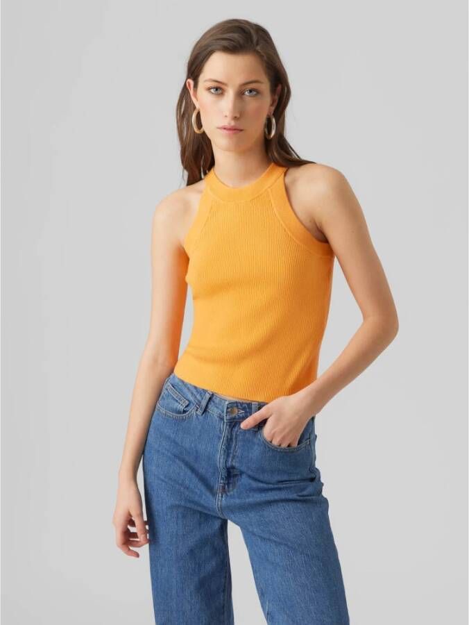 Vero Moda Mouwloos topje Oranje Dames Kledingwinkel