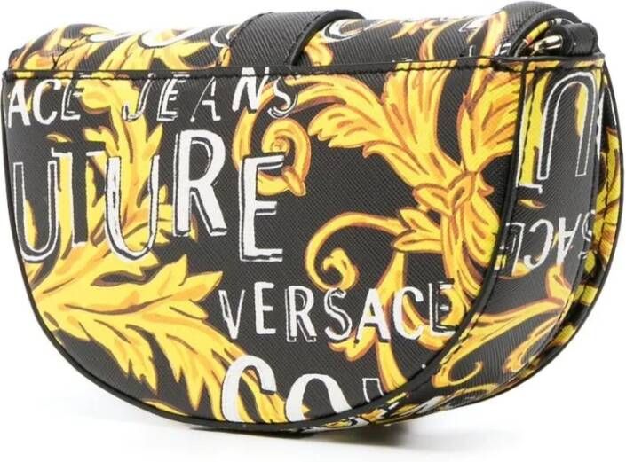 Versace Barocco Bedrukte Crossbody Tas Zwart Dames