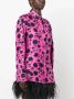 Versace Bloemen Silhouet Zijden Overhemd Roze Dames - Thumbnail 2