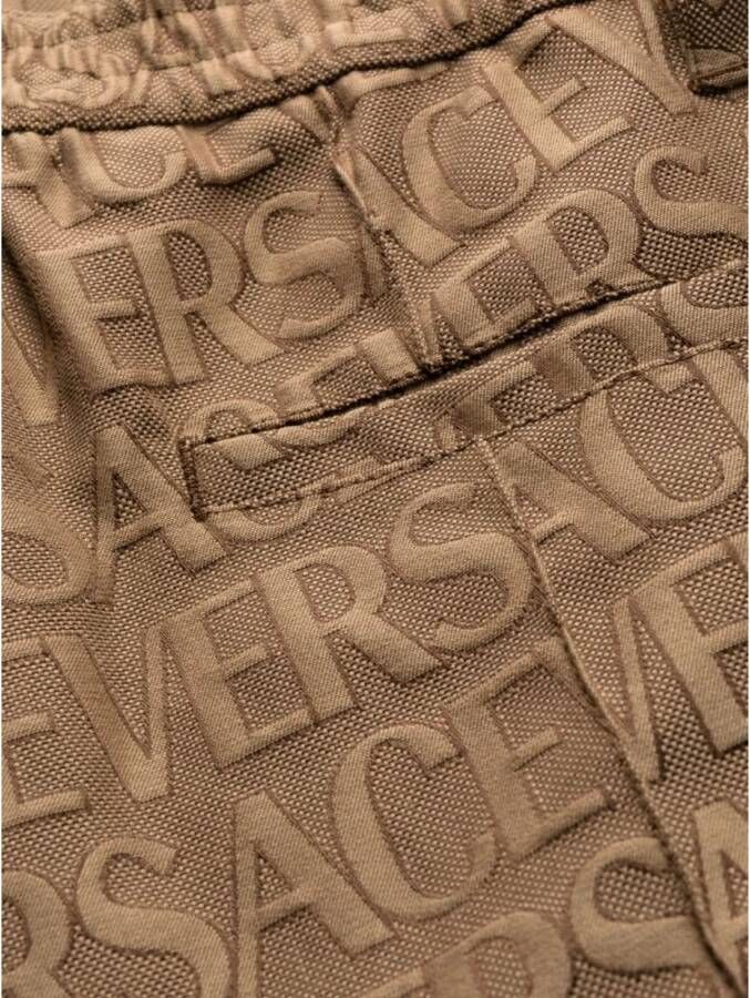 Versace Cargo Broek in Beige Polyester en Katoen Bruin Heren