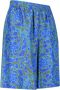 Versace Elastische Barok Zijden Shorts Blauw Heren - Thumbnail 4