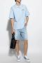 Versace Allover Denim Shorts met Barocco Silhouette Blue Heren - Thumbnail 2