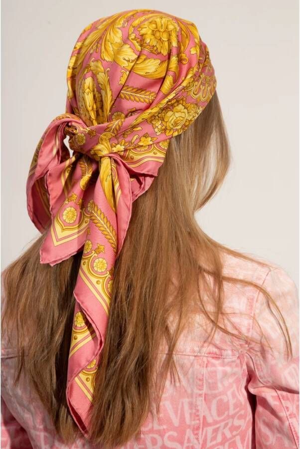 Versace Gebloemde sjaal Roze Dames