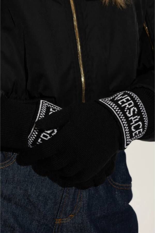 Versace Wollen handschoenen Zwart Dames