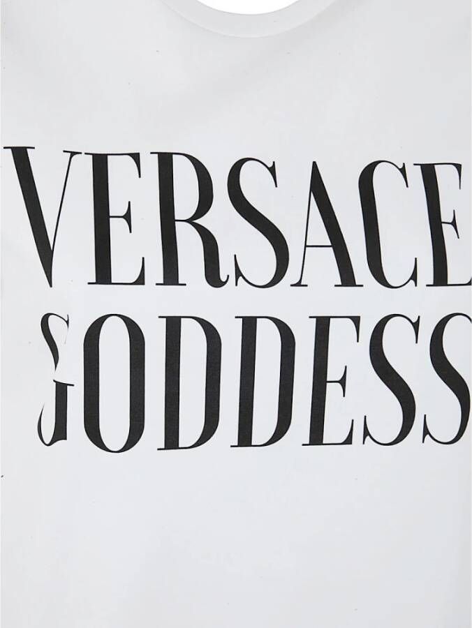 Versace Godin Print T-Shirt White Dames