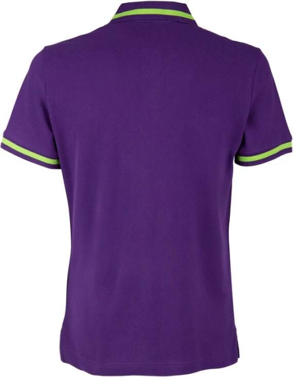 Versace Jeans Couture Aansluitende Polo met Logo Paars Heren