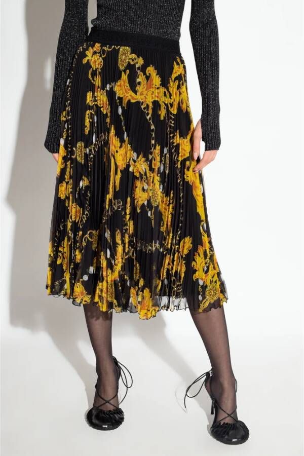 Versace Jeans Couture Bedrukte geplooide rok Black Dames