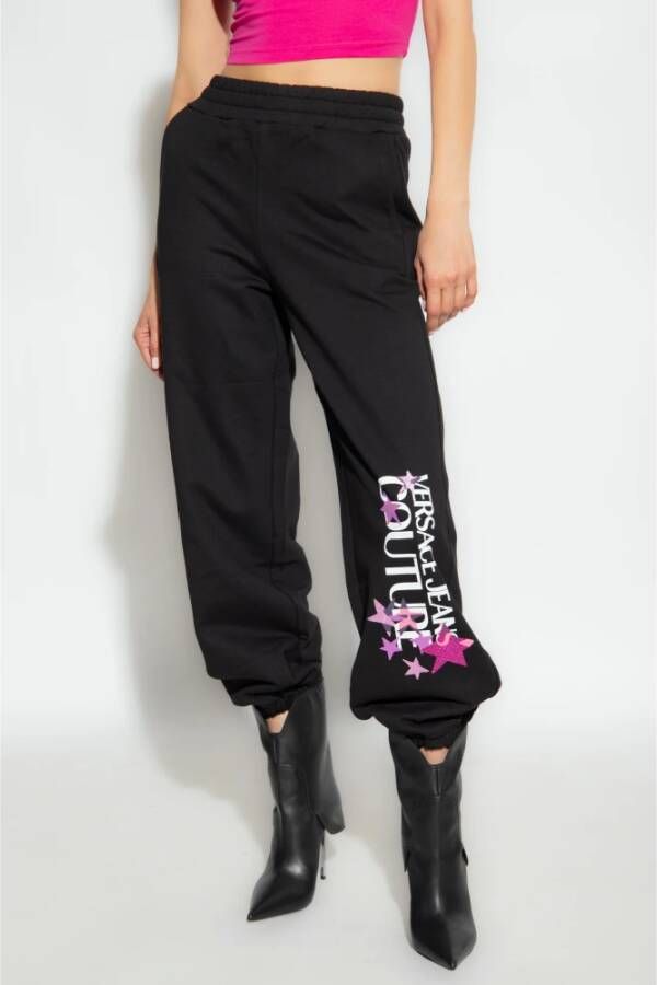 Versace Jeans Couture Bedrukte sweatpants Zwart Dames