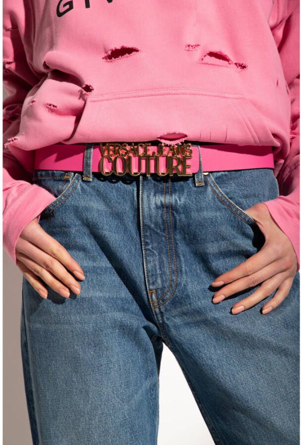 Versace Jeans Couture Leren riem Roze Dames