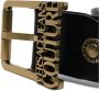 Versace Jeans Couture Zwarte Leren Riem met Gouden Gesp Black Heren - Thumbnail 3