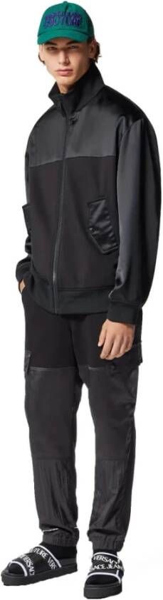 Versace Jeans Couture Black Cargo Sweatpants With Logo Zwart Heren