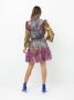 Versace Jeans Couture Bloemen Chiffon Mini Jurk met Retro Rits Blue Dames - Thumbnail 2