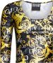 Versace Jeans Couture Gouden Zwarte Lycra Top met Ronde Hals en Driekwart Mouwen Yellow Dames - Thumbnail 6
