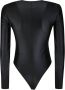 Versace Jeans Couture Zwarte top met lange mouwen ronde hals en logo Black Dames - Thumbnail 6