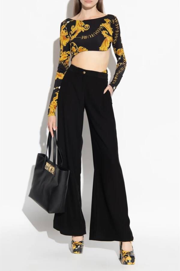 Versace Jeans Couture Bodysuit met Chain Couture patroon Zwart Dames