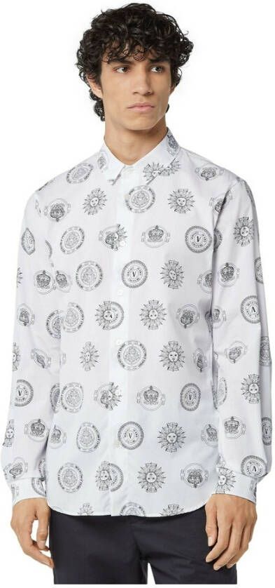 Versace Jeans Couture Camisa Slim Print Coin Wit Heren