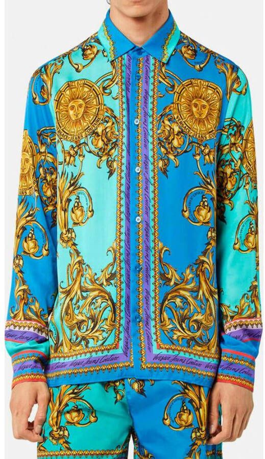 Versace Jeans Couture Casual Shirt Blauw Heren