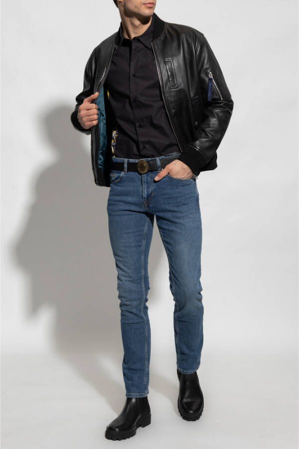 Versace Jeans Couture Katoenen shirt Zwart Heren