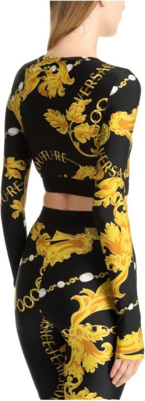 Versace Jeans Couture Chain Couture Crop top Zwart Dames