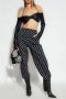 Versace Jeans Couture Logo Crop Top met Lange Mouwen en Gerimpelde Details Black Dames - Thumbnail 2