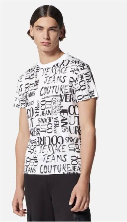 Versace Jeans Couture Doodle Logo White Tee Wit Heren