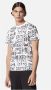 Versace Jeans Couture Witte Crew Neck T-shirt met All Over Logo Print White Heren - Thumbnail 6