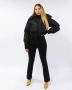 Versace Jeans Couture Zwarte gewatteerde jassen met afneembare capuchon Zwart Dames - Thumbnail 2