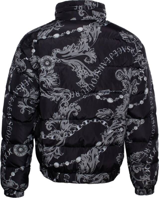 Versace Jeans Couture Omkeerbare gewatteerde jas met barokprint Zwart Heren