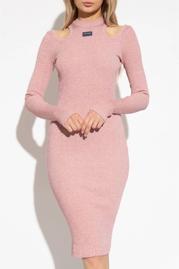 Versace Jeans Couture Kleed met Lurex -draden Roze Dames