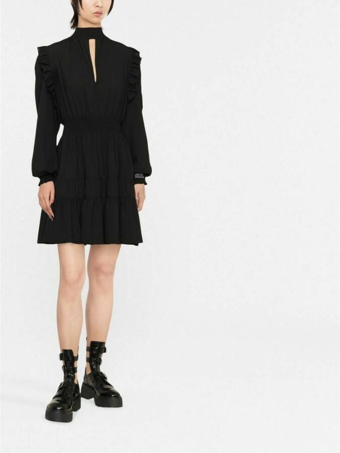 Versace Jeans Couture Kleed met staande kraag Zwart Dames