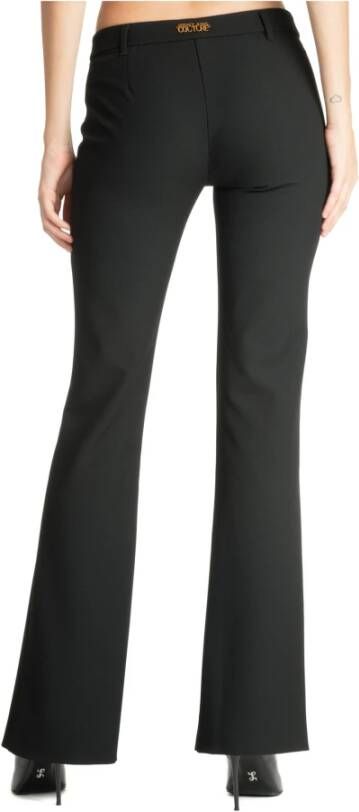 Versace Jeans Couture Op maat gemaakte flare broek met split en logo personalisatie Black Dames