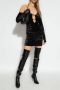 Versace Jeans Couture Zwarte fluwelen jurk met lange mouwen en open schouders Black Dames - Thumbnail 2