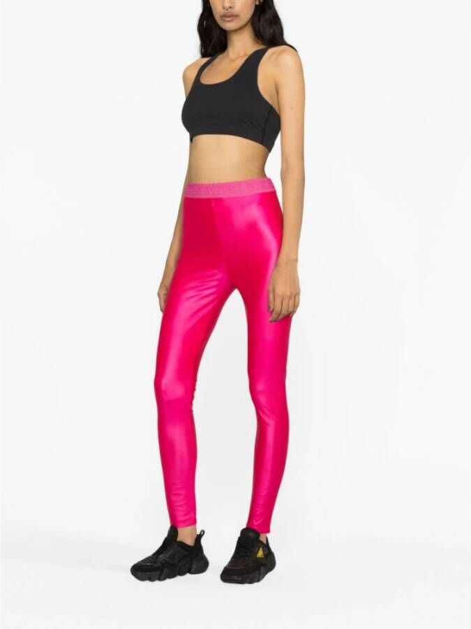 Versace Jeans Couture Fuchsia Leggings Aw23 Collectie Pink Dames