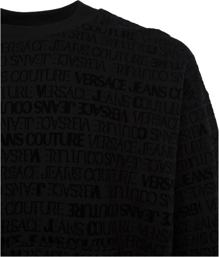 Versace Jeans Couture Geflocked logo-print sweatshirt Zwart Heren