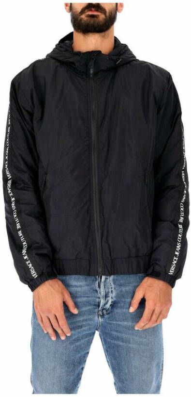 Versace Jeans Couture Giacca con cappuccio zip e bande logate uomo 73Gas4D6-Cqq5D Nero Zwart Heren