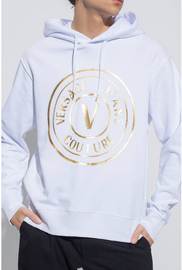 Versace Jeans Couture Hoodie met logo Wit Heren