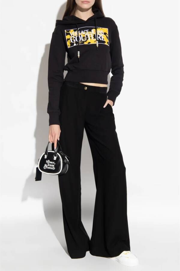 Versace Jeans Couture Hoodie met logo Zwart Dames