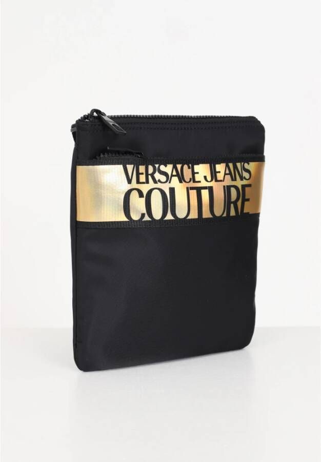 Versace Jeans Couture Intense zwarte logo messenger tas Black Heren