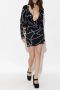 Versace Jeans Couture Zwarte Jurk met Kettingprint en Diepe Halslijn Zwart Dames - Thumbnail 2