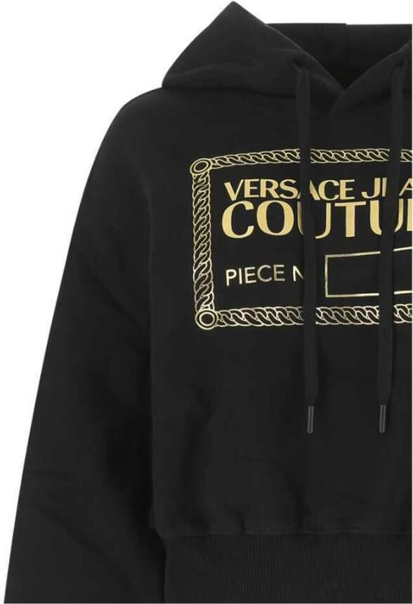 Versace Jeans Couture Katoenen Sweatshirt met Artistiek Ontwerp Black Dames