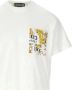 Versace Jeans Couture T-shirt girocollo con tasca e logo stampato uomo 73Gah6R0-Js099 Bianco Oro Wit Heren - Thumbnail 2