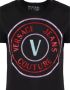 Versace Jeans Couture Glitter Logo Korte Mouw T-shirt Black Dames - Thumbnail 2