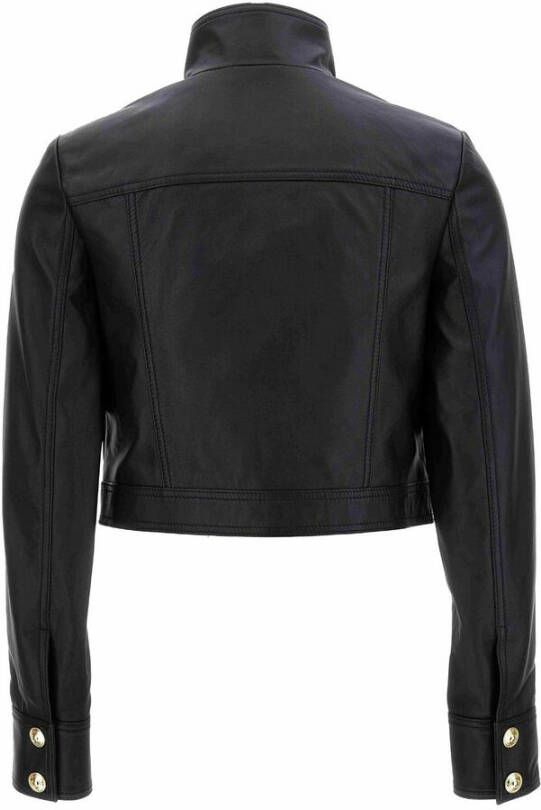 Versace Jeans Couture leather jacket Zwart Dames